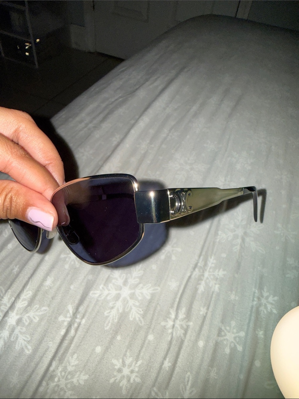 Celine Men’s Sunglasses Black Lenses Silver Frame